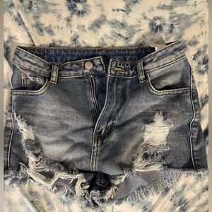 Blue washed summer shorts